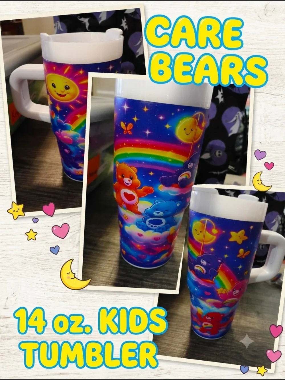 Care Bears Kids Tumbler with Handle - Rainbow Night Design